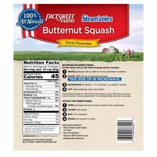 Pictsweet Farms® Steam'ables® Frozen Butternut Squash Perspective: back