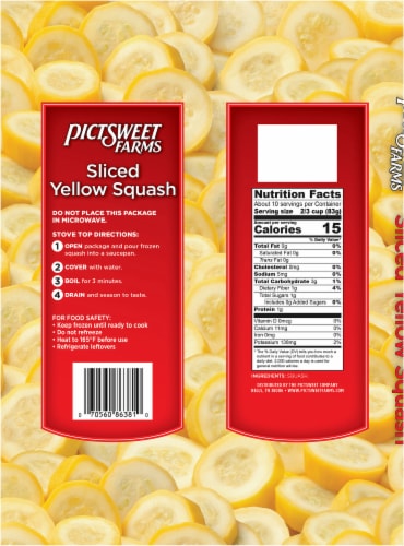 Pictsweet® Farms Frozen Sliced Yellow Squash Perspective: back