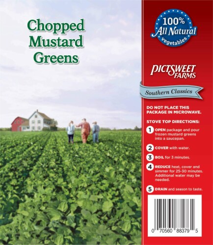 Pictsweet Farms® Southern Classics Frozen Chopped Mustard Greens Perspective: back