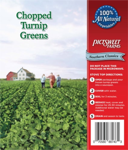 Pictsweet Farms® Southern Classics® Frozen Chopped Turnip Greens Perspective: back