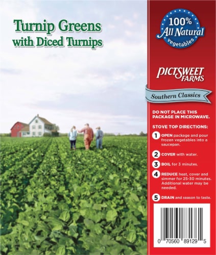 Pictsweet® Farms Southern Classics® Frozen Turnip Greens & Diced Turnips Perspective: back