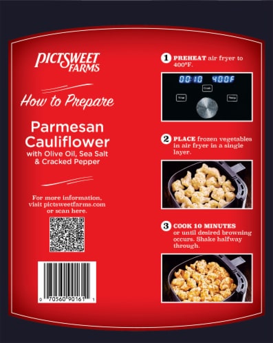 Pictsweet Farms® Frozen Parmesan Cauliflower Air Fryer Seasoned Vegetables Perspective: back
