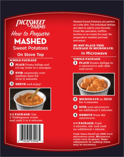 Pictsweet Farms® Frozen Mashed Sweet Potatoes Perspective: back