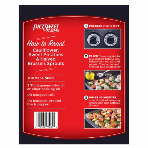 Pictsweet Farms® Cauliflower, Sweet Potatoes, & Halved Brussel Sprouts Roasting Vegetables Perspective: back