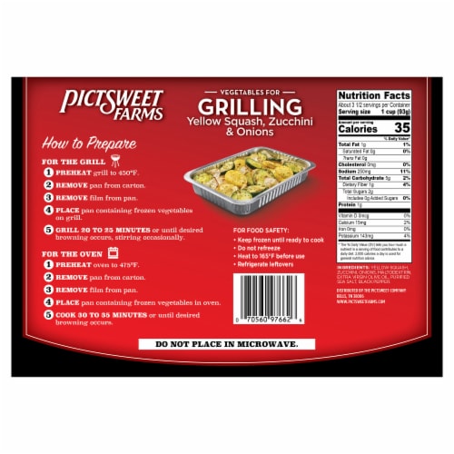 Pictsweet Farms® Frozen Vegetables for Grilling Yellow Squash Zucchini & Onions Perspective: back