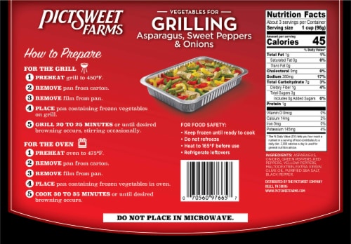 Pictsweet Farms® Asparagus Sweet Peppers & Onions Frozen Vegetables for Grilling Perspective: back