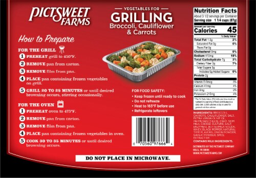 Pictsweet Farms® Frozen Vegetables For Grilling Broccoli, Cauliflower & Carrots Perspective: back