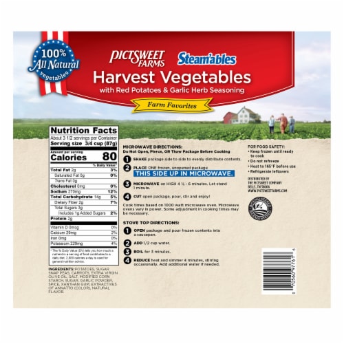 Pictsweet Farms® Steam'ables® Harvest Vegetables with Red Potatoes & Garlic Herb Sauce Perspective: back