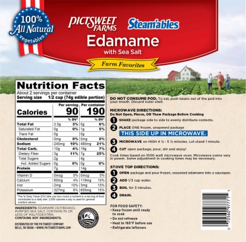 Pictsweet Farms® Steam'ables® Frozen Edamame with Sea Salt Perspective: back