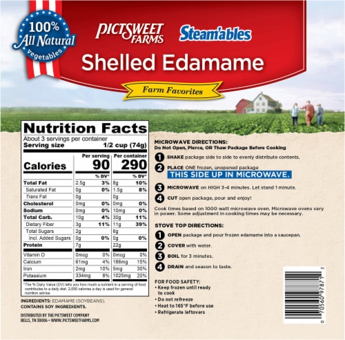 Pictsweet Farms® Steam'ables Frozen Shelled Edamame Perspective: back