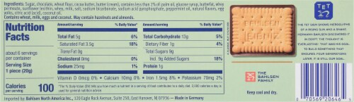 Bahlsen Choco Leibniz Chunky Mint Biscuit Perspective: back