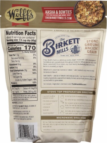 Wolff's® Gluten Free Kasha Roasted Whole Kernel Buckwheat Perspective: back