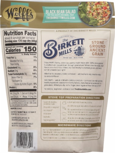 Wolff's® Kasha Roasted Medium Kernel Buckwheat Perspective: back