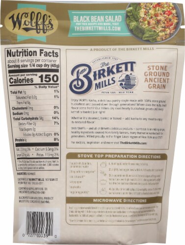 Wolff's® Kasha Roasted Medium Kernel Buckwheat Perspective: back