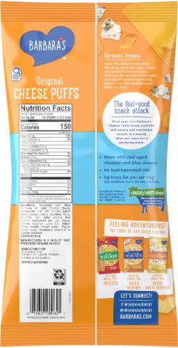 Barbara's® Original Cheese Puffs Chips Perspective: back