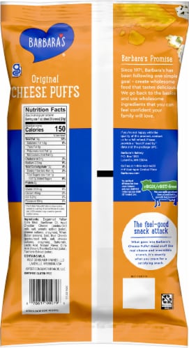 Barbara's® Baked Original Cheese Puffs Chips Perspective: back