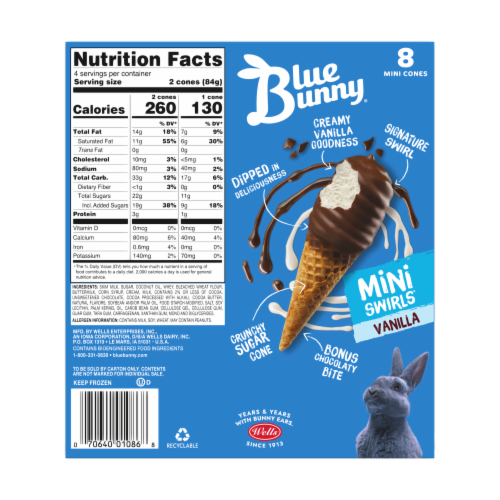 Blue Bunny® Mini Swirls® Vanilla Ice Cream Perspective: back