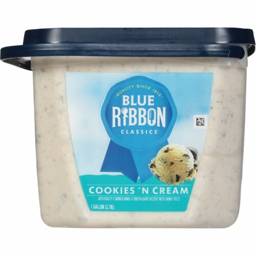 Blue Ribbon Classics Cookies and Cream Frozen Dessert Pail Perspective: back