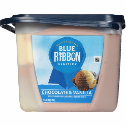 Blue Ribbon Chocolate & Vanilla Ice Cream Tub, 64 oz - Harris Teeter