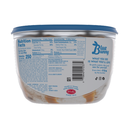 Blue Bunny® Bunny Tracks Frozen Dairy Dessert Perspective: back