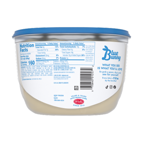 Blue Bunny™ Premium Homemade Vanilla Frozen Dessert Perspective: back