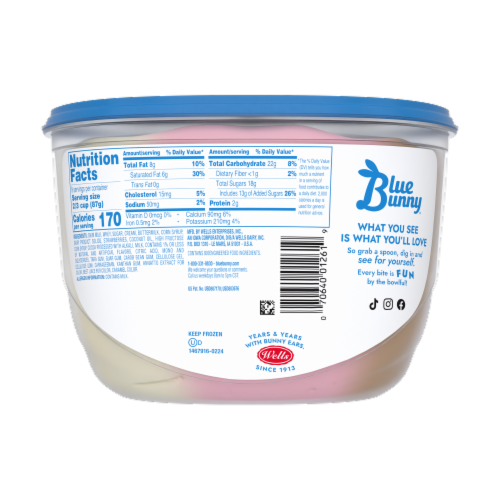 Blue Bunny Neapolitan Frozen Dairy Dessert Tub Perspective: back
