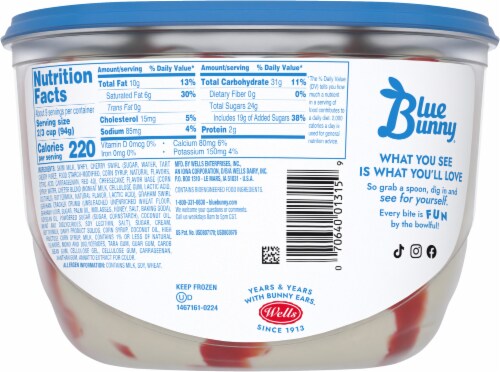 Blue Bunny® Cherrific Cheesecake Ice Cream Tub Perspective: back