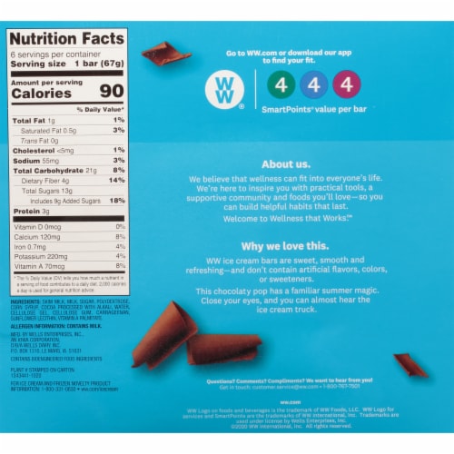 Weight Watchers Low Fat Giant Chocolate Fudge Ice Cream Bars Ct Bakers