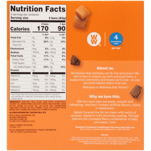 Weight Watchers™ Salted Caramel Ice Cream Bars Perspective: back