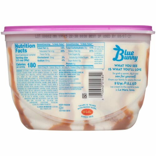 Blue Bunny® Sweet Freedom Bunny Tracks Reduced Fat Ice Cream, 46 fl oz