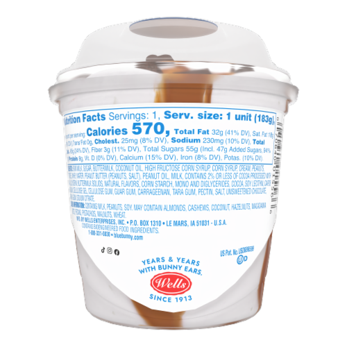 Blue Bunny® Load'd Sundaes Bunny Tracks Ice Cream Perspective: back