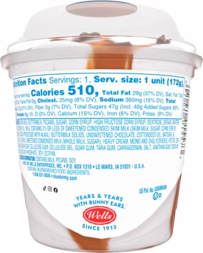 Blue Bunny® Load'd Sundaes Salted Caramel Pecan Frozen Dessert Cup Perspective: back