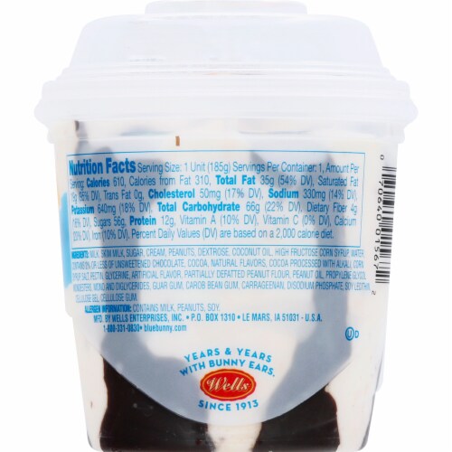 Blue Bunny® Load'd Sundaes Peanut Butter Bunny Frozen Dessert Cup Perspective: back
