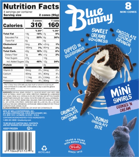 Blue Bunny® Mini Swirls® Cookies 'N Cream Perspective: back