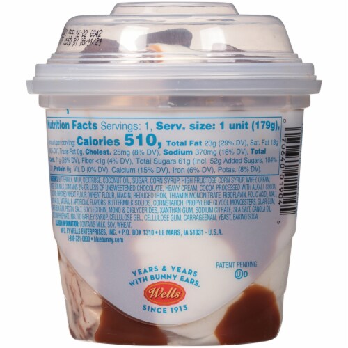 Blue Bunny Load'd Sundaes® Chocolate Caramel Pretzel Ice Cream Cups Perspective: back