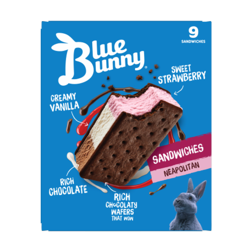 Blue Bunny Neapolitan Frozen Dessert Sandwich Perspective: back