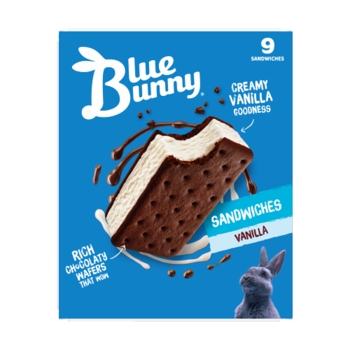 Blue Bunny Simply Vanilla Frozen Dessert Sandwich Perspective: back