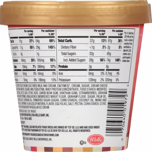 The Cheesecake Factory Strawberry Premium Strawberry Cheesecake Ice Cream Perspective: back