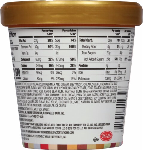 The Cheesecake Factory Salted Caramel Cheesecake Ice Cream Perspective: back