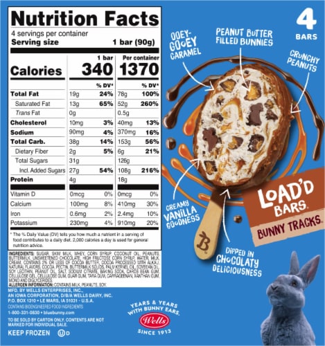 Blue Bunny® Bunny Tracks Load'd Bars Perspective: back