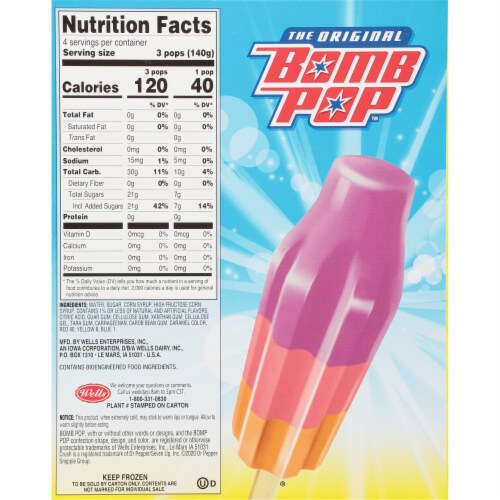 Bomb Pop® The Original Crush Ice Pops Perspective: back