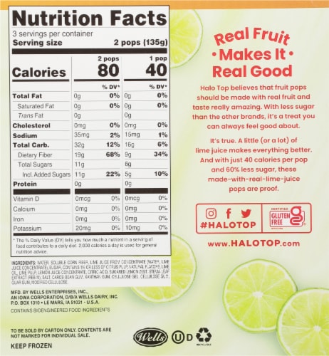 Halo Top® Lime Fruit Pops Perspective: back
