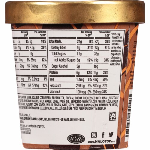 Halo Top® Chocolate Caramel Brownie Light Ice Cream Perspective: back