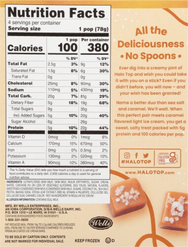 Halo Top® Sea Salt Caramel Bars Perspective: back
