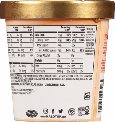 Halo Top Mango Sorbet Perspective: back