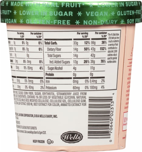 Halo Top® Strawberry Fruit Sorbet Perspective: back