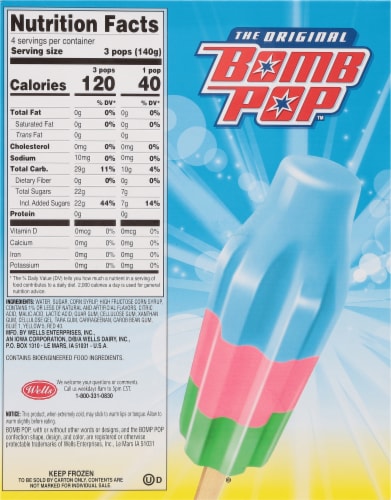 The Original Bomb Pop™ Candy Clash Ice Pops Perspective: back