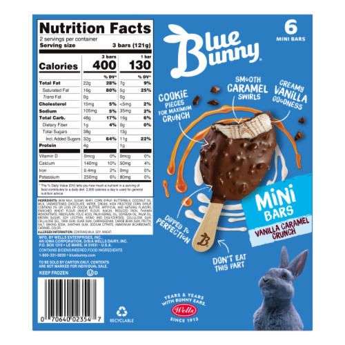 Blue Bunny® Vanilla Caramel Crunch Bars Perspective: back