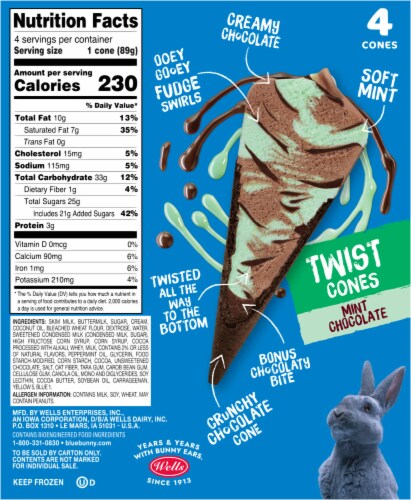 Blue Bunny® Mint Chocolate Twist Cones Perspective: back
