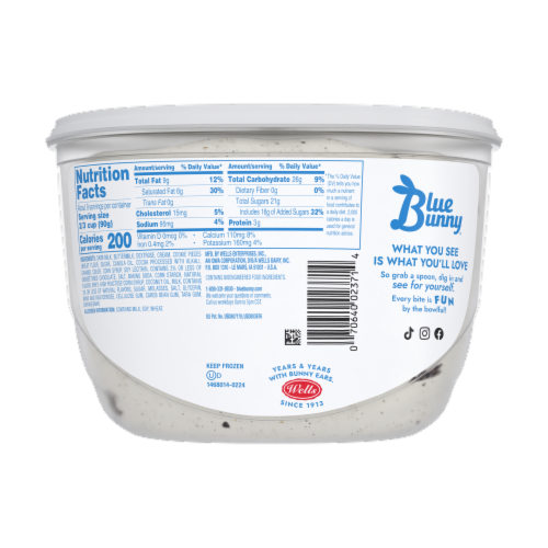 Blue Bunny® Soft Cookies & Cream Frozen Dairy Dessert Perspective: back